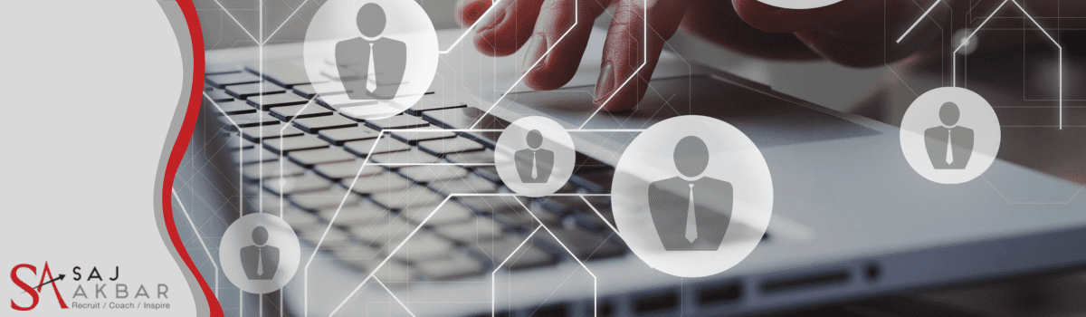 Recruitment process - someone searching on a laptop