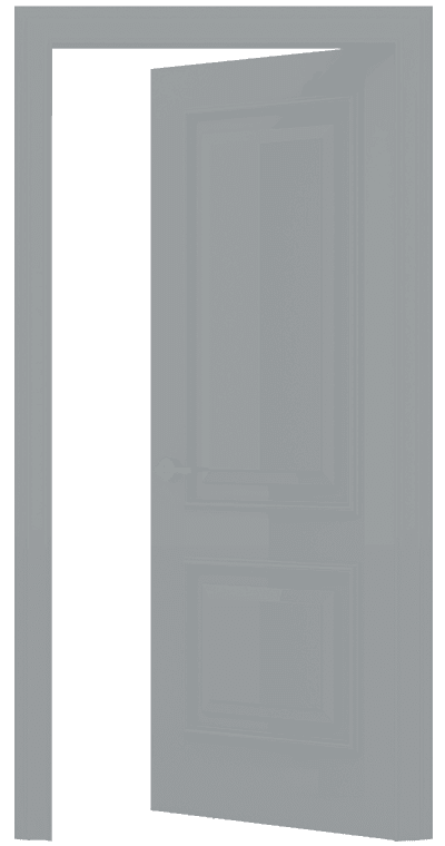 Dove grey open door