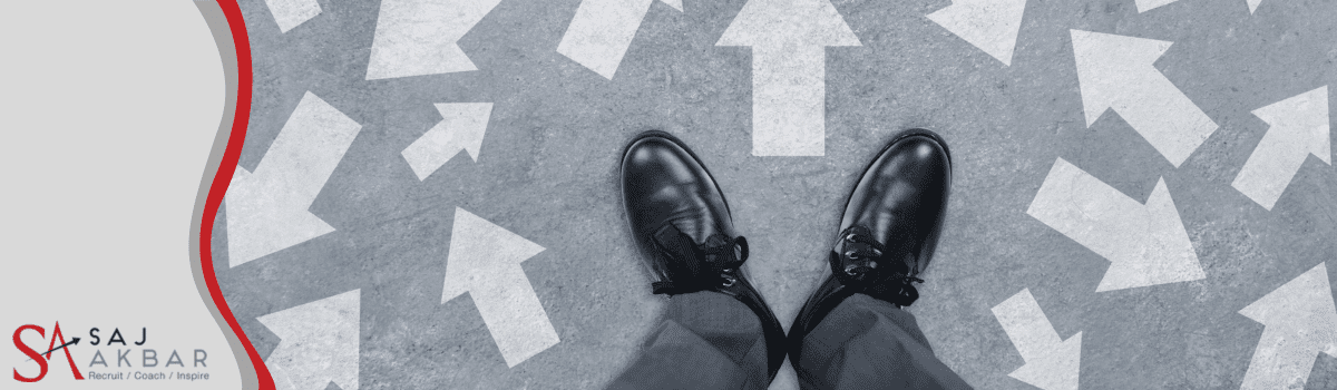 Feet stood on a floor with arrows pointing in different directions