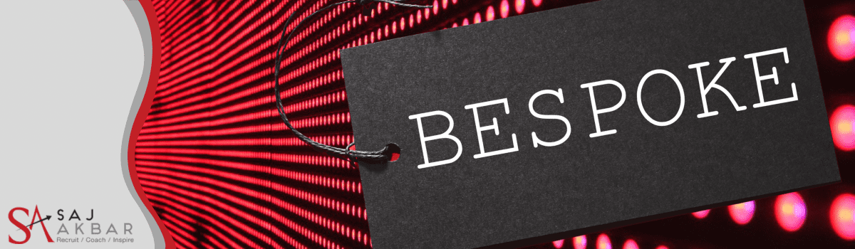 LED red lights with a tag with the word bespoke on it